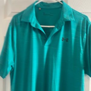 Under armour polo. Large , aqua color, barely warn